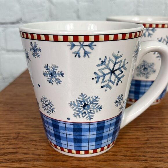 Set B- Sakura Debbie Mumm Set of four Snowflake mugs - Picture 2 of 5
